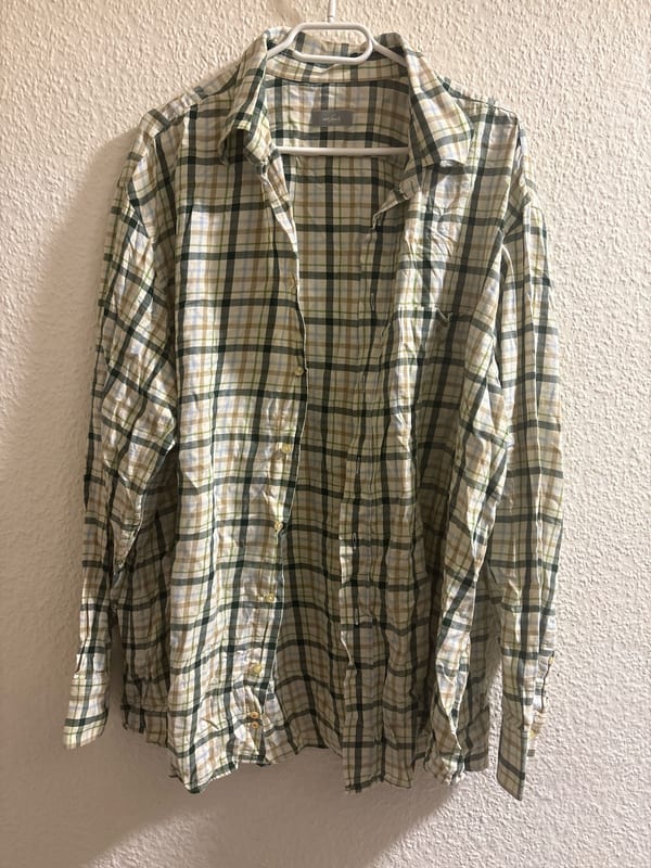Kariertes Langarmhemd, Herren – Größe 3XL – Grün