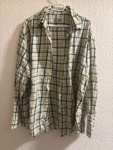 Kariertes Langarmhemd, Herren – Größe 3XL – Grün