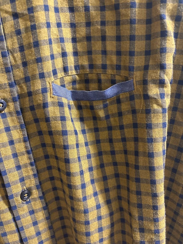 Herren Kariertes Langarmhemd mit Brusttasche – Größe 3XL – Olivgrün – Bild 3 von 3