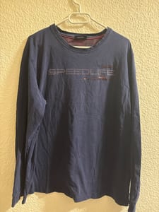 Herren Langarmshirt in Dunkelblau mit Aufdruck – Größe 3XL