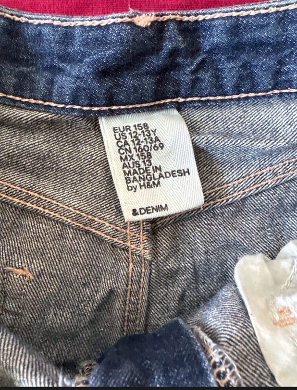 Mädchen Jeansshorts, dunkelblau, verwaschen – Größe 158 – Bild 2 von 3