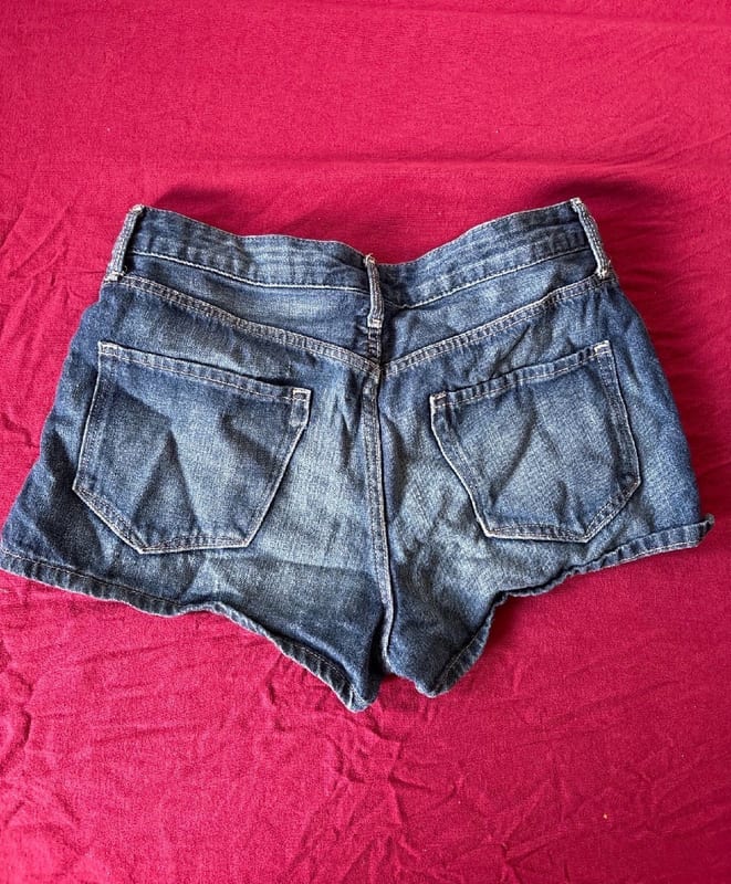 Mädchen Jeansshorts, dunkelblau, verwaschen – Größe 158 – Bild 3 von 3