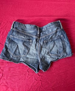 Mädchen Jeansshorts, dunkelblau, verwaschen – Größe 158 – Bild 3 von 3