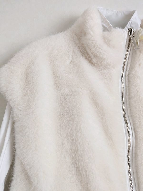 Damen kuschelige Fake fur Wende Weste Creme 38/40 Neu – Größe L – Bild 4 von 6