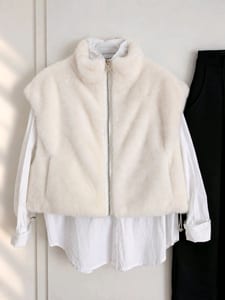 Damen kuschelige Fake fur Wende Weste Creme 38/40 Neu – Größe L – Bild 3 von 6
