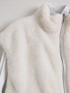 Damen kuschelige Fake fur Wende Weste Creme 38/40 Neu – Größe L – Bild 4 von 6