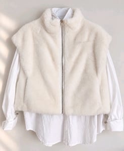 Damen kuschelige Fake fur Wende Weste Creme 38/40 Neu – Größe L – Bild 5 von 6