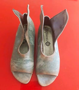 Papucei Damen Sandalen Riemchen Peep-Toe Leder Grau EU 38 flach – Größe 38