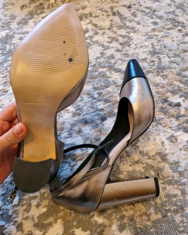 Damen Schuhe Größe 39 – Silber-Schwarz – Bild 6 von 7
