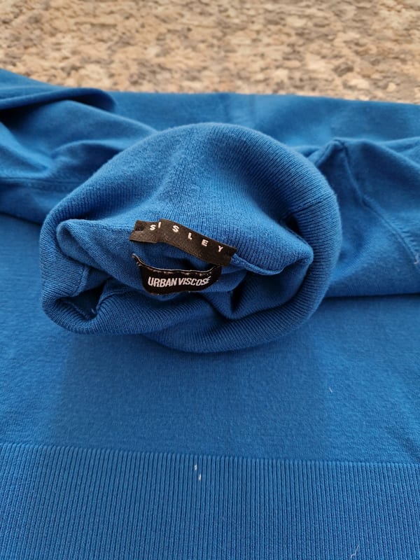 Damen Rollkragenpullover aus Viskose von Sisley, Größe S – Blau – Bild 3 von 4