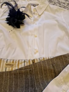 Damen Wolle rock von Italienische Marke Battistoni Größe S – Beige/Weiß – Bild 2 von 3