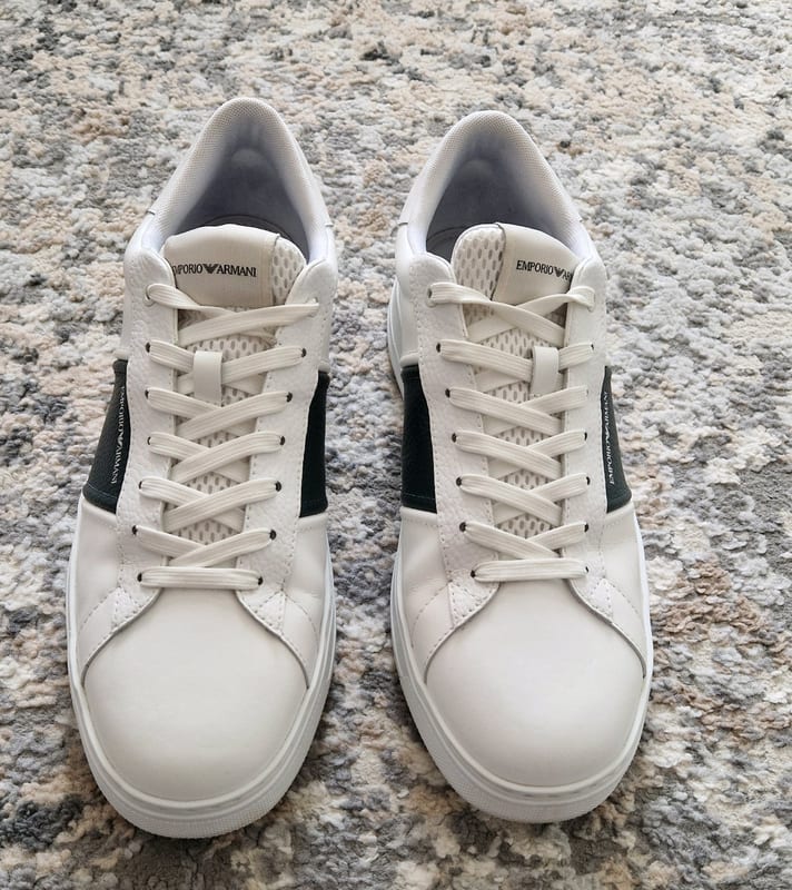 Herren Leder Sneaker Emporio Armani Größe 44 – Weiß/Schwarz – Bild 2 von 12