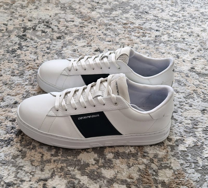 Herren Leder Sneaker Emporio Armani Größe 44 – Weiß/Schwarz – Bild 3 von 12