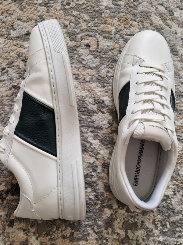 Herren Leder Sneaker Emporio Armani Größe 44 – Weiß/Schwarz – Bild 6 von 12
