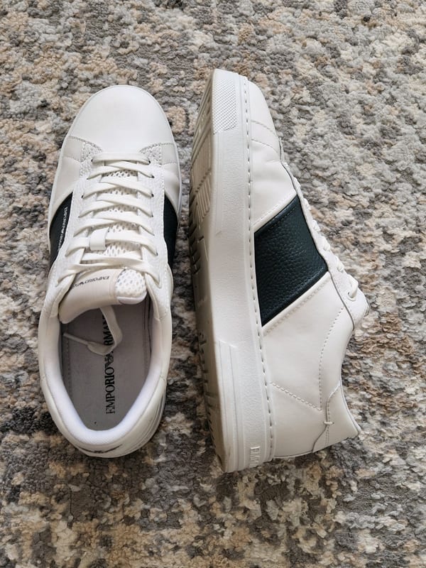 Herren Leder Sneaker Emporio Armani Größe 44 – Weiß/Schwarz – Bild 7 von 12