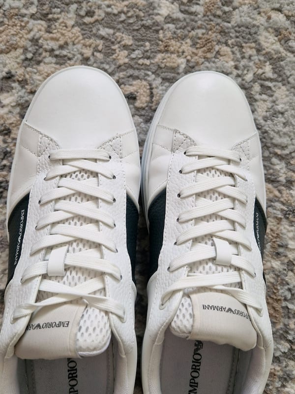 Herren Leder Sneaker Emporio Armani Größe 44 – Weiß/Schwarz – Bild 8 von 12
