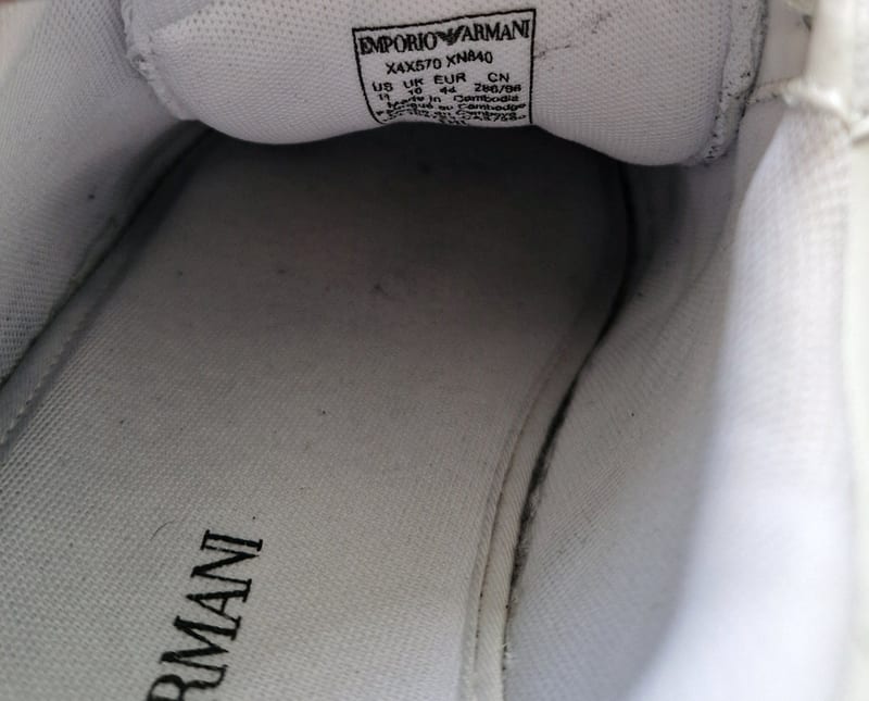 Herren Leder Sneaker Emporio Armani Größe 44 – Weiß/Schwarz – Bild 10 von 12