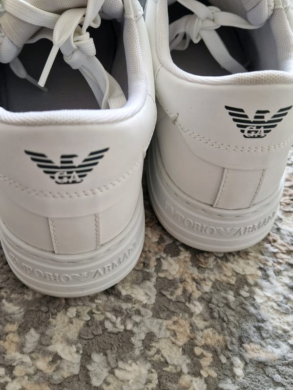 Herren Leder Sneaker Emporio Armani Größe 44 – Weiß/Schwarz – Bild 11 von 12