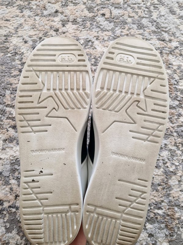 Herren Leder Sneaker Emporio Armani Größe 44 – Weiß/Schwarz – Bild 12 von 12