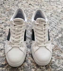 Herren Leder Sneaker Emporio Armani Größe 44 – Weiß/Schwarz – Bild 2 von 12