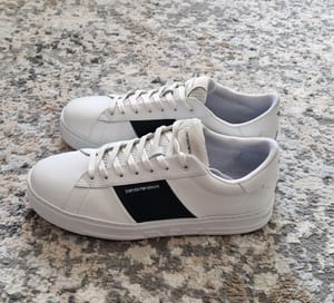 Herren Leder Sneaker Emporio Armani Größe 44 – Weiß/Schwarz – Bild 3 von 12