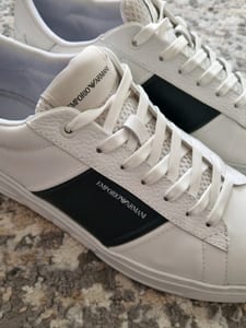 Herren Leder Sneaker Emporio Armani Größe 44 – Weiß/Schwarz – Bild 4 von 12