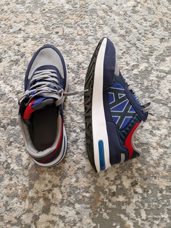 Herren Wildleder Sneaker Armani Exchange Größe 45 – Blau – Bild 4 von 9