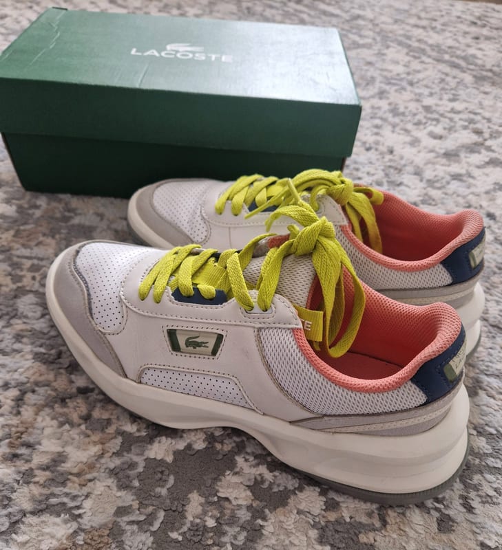 Damen Leder Sneaker Lacoste Größe 39 – Weiß-Gelb – Bild 3 von 10