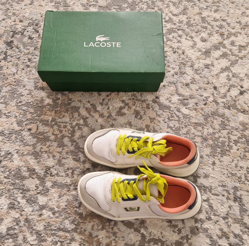 Damen Leder Sneaker Lacoste Größe 39 – Weiß-Gelb – Bild 4 von 10