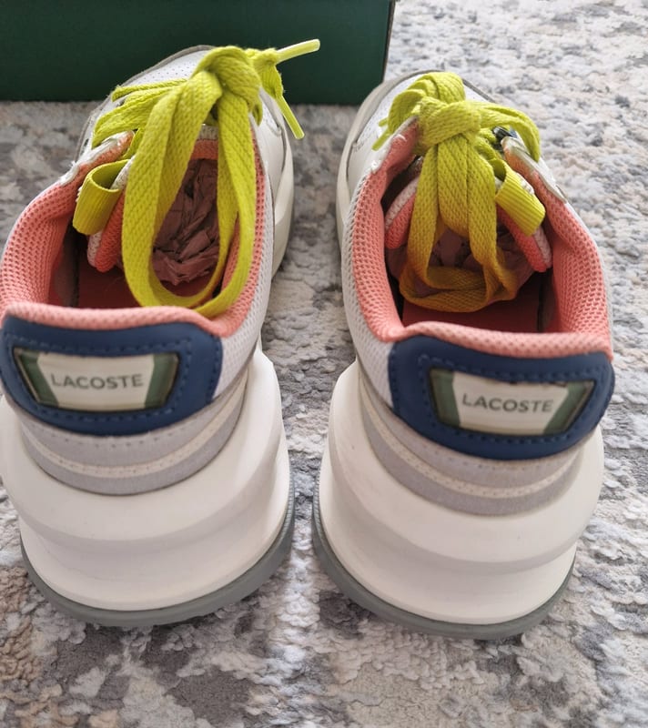 Damen Leder Sneaker Lacoste Größe 39 – Weiß-Gelb – Bild 5 von 10