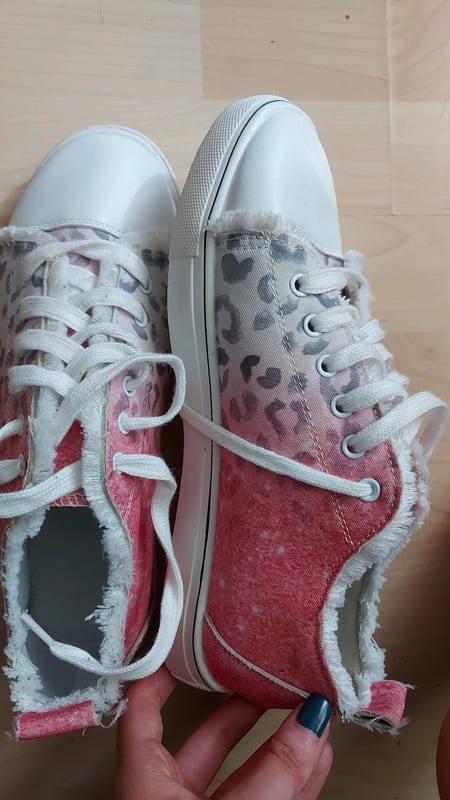 Damen Sneaker in Rosa mit Leopardenmuster und weißer Kappe – Größe 40 – Bild 2 von 3