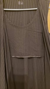 Damen Schwarzes geripptes Wickelkleid, ärmellos, lang – Größe M – Bild 3 von 3