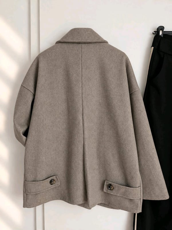 Damen lässiger Woll Style Mantel in taupe - 38/40 - ungetragen – Größe L – Beige-braun – Bild 6 von 6