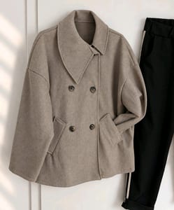 Damen lässiger Woll Style Mantel in taupe - 38/40 - ungetragen – Größe L – Beige-braun – Bild 5 von 6