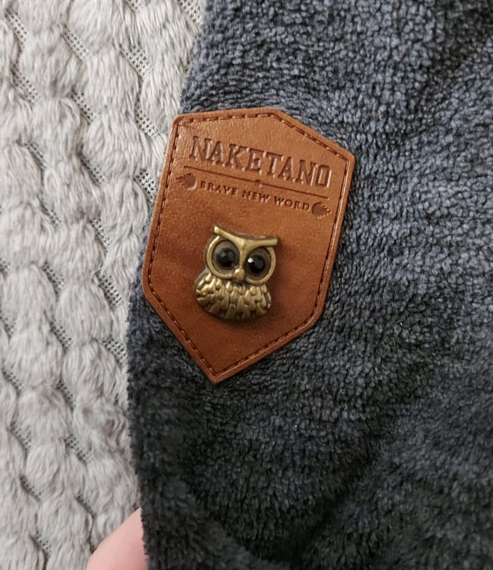 Damen Pullover mit Schalkragen und Kordelzug – dunkelgrau meliert – Größe S – Bild 3 von 3