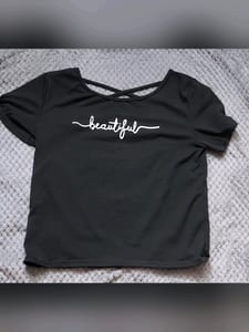 Damen bauchfreies T-shirt – Größe S – Schwarz
