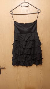 Damen Schwarzes Bandeau-Kleid mit Volants – Cocktailkleid – Größe S – Bild 2 von 3