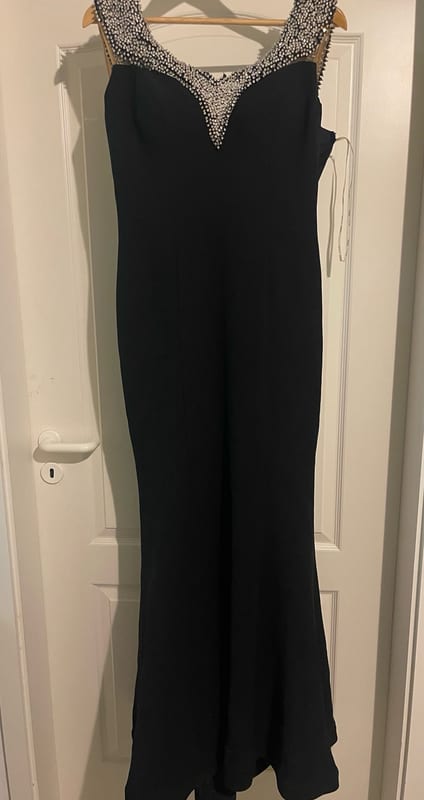 Damen Abendkleid mit Strasssteinchen – Größe 42 – Schwarz – Bild 2 von 8