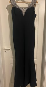 Damen Abendkleid mit Strasssteinchen – Größe 42 – Schwarz – Bild 2 von 8