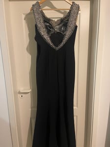 Damen Abendkleid mit Strasssteinchen – Größe 42 – Schwarz – Bild 4 von 8
