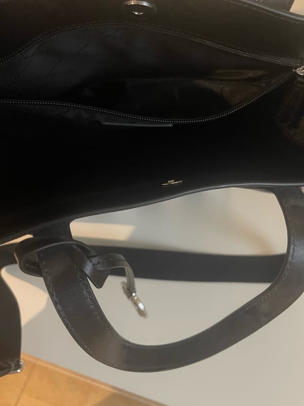 Damen Shopper Michael Kors original mit schwarz-weißen Streifen und silbernen Details – Bild 7 von 8