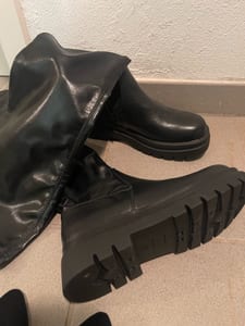 Damen Overknees Plateau Stiefel Neu mit Karton – Größe 39 – Schwarz