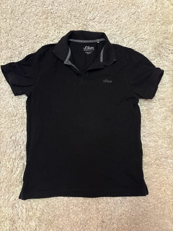 Schwarzes Poloshirt Herren – Kurzarm – Größe S
