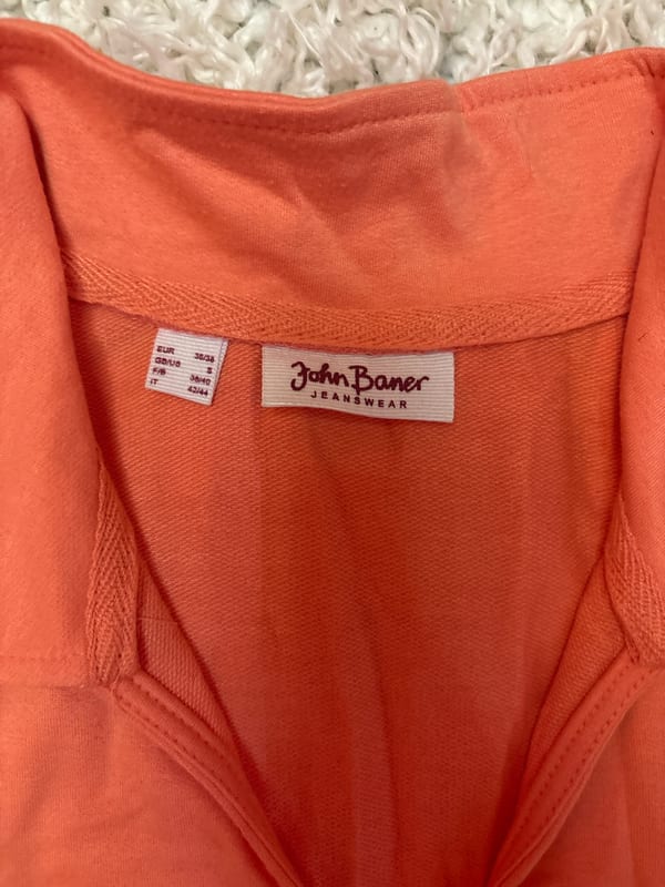 Damen Kleid mit Polokragen und Streifen am Saum – Größe S/M – Orange – Bild 3 von 3