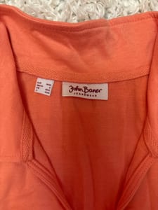 Damen Kleid mit Polokragen und Streifen am Saum – Größe S/M – Orange – Bild 3 von 3