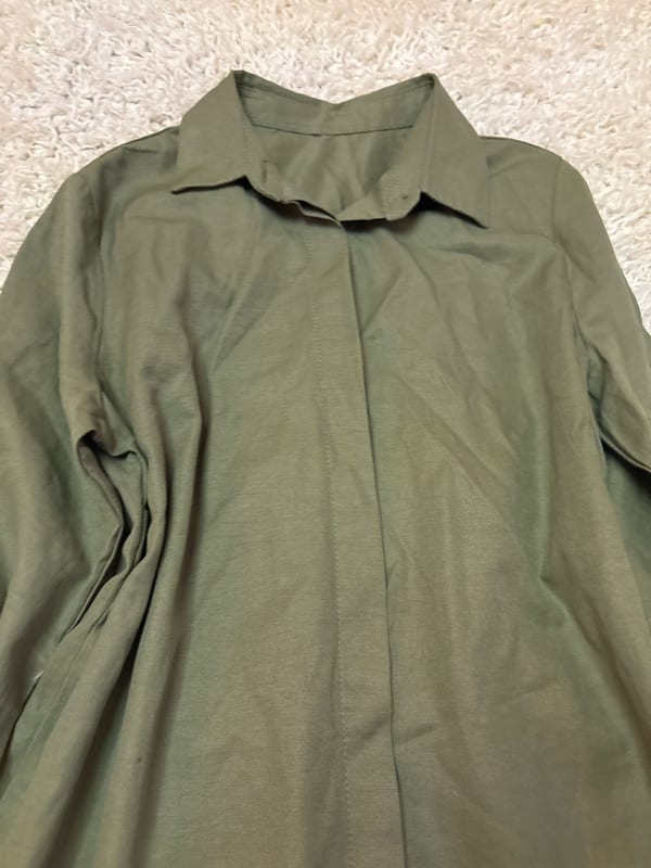 Damen Hemdkleid in Khaki, lange Ärmel – Größe M/L – Grün – Bild 3 von 4