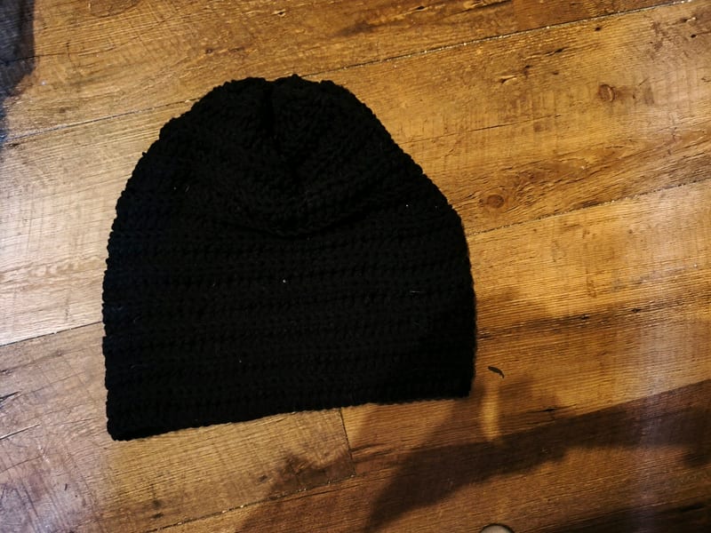 Damen Schwarze gehäkelte Mütze – Einheitsgröße – Bild 2 von 3