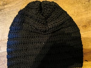Damen Schwarze gehäkelte Mütze – Einheitsgröße – Bild 3 von 3