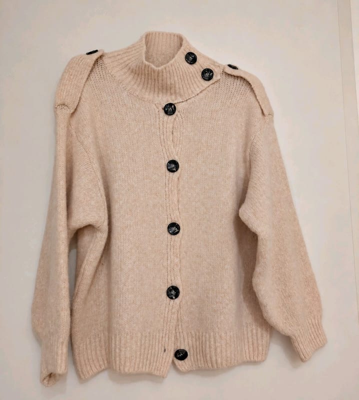 Damen oversized Cardigan Creme / 40 & 42 - ungetragen – Größe XL – Beige – Bild 2 von 4