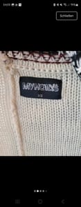 Damen Offene Strickjacke mit Ethno-Muster und Fransen Gr. XS – Creme/Schwarz – Bild 2 von 8